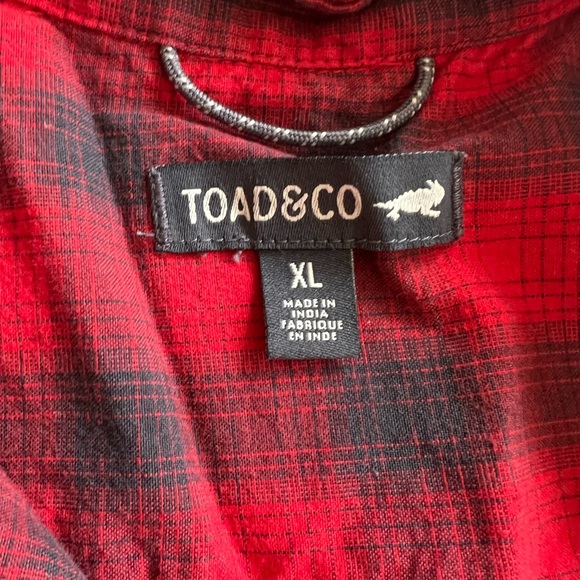 Toad & Co Shut Eye Pajama Shirt & Shorts Set Red and Black Plaid - Picture 7 of 14